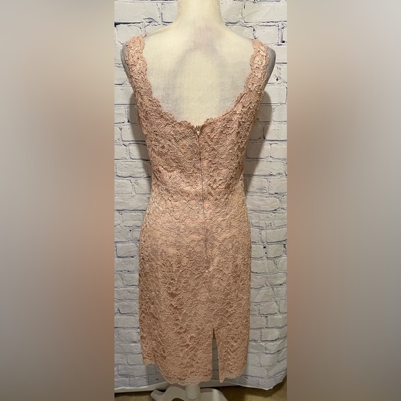 80s/90s Vintage Expo Nite Light Pink Lace Body Con Dress Size 10 - Picture 4 of 6